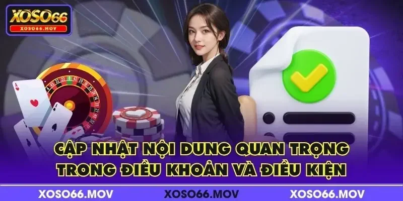 Cập nhật nội dung quan trọng trong điều khoản và điều kiện